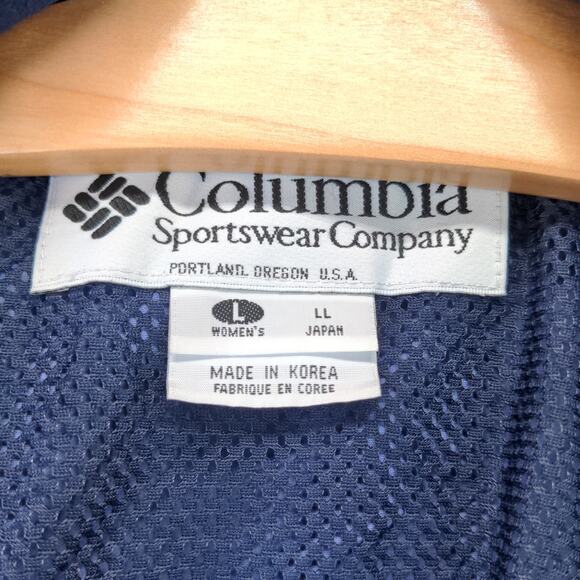 Columbia Womens Full Zip Jacket Coat Size L Blue Mesh Lining Logo - Picture 11 of 12